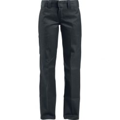Dickies spodnie (873 Slim Straight Work) Chino czarny. Czarne chinosy damskie marki Dickies, z aplikacjami, z materiału. Za 99,90 zł.