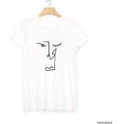 Twarz Face Picasso T-Shirt Koszulka Biała Czarna. Białe bralety Pakamera, l, z bawełny. Za 79,00 zł.