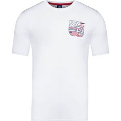 T-shirt NORTH SAILS Biały. Białe t-shirty męskie marki North Sails, na lato, z nadrukiem, z bawełny, z okrągłym kołnierzem. W wyprzedaży za 154,00 zł.