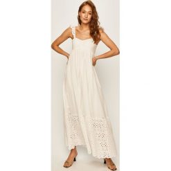 Pepe Jeans - Sukienka Scarlet. Białe sukienki damskie Pepe Jeans, na co dzień, s, bez wzorów, z jeansu, casualowe, bez kołnierzyka, bez rękawów, maxi, rozkloszowane. Za 439,90 zł.