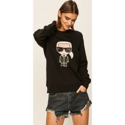 Karl Lagerfeld - Bluza. Szare bluzy damskie KARL LAGERFELD, s, z aplikacjami, z bawełny, bez rękawów, bez kaptura. Za 749,90 zł.