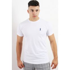 T-shirt Edward Orlovski Stretch White. Białe t-shirty męskie Edward Orlovski, l, bez wzorów, z elastanu, eleganckie, z klasycznym kołnierzykiem. Za 60,00 zł.