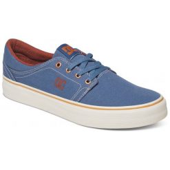 DC Trase Tx M Vintage Indigo 42. Niebieskie buty sportowe męskie marki DC, z gumy, na sznurówki. W wyprzedaży za 179,00 zł.