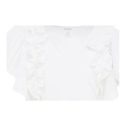 Club Monaco DALLYCE Bluzka pure white. Białe bluzki damskie marki Club Monaco, bez wzorów, z elastanu, bez kołnierzyka, bez rękawów. Za 689,00 zł.