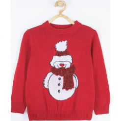 Sweter. Czerwone swetry chłopięce Merry Christmas, z bawełny. Za 69,90 zł.