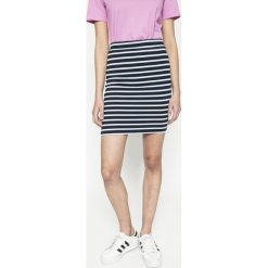 Tommy Jeans - Spódnica. Szare minispódniczki Tommy Jeans, l, z dzianiny, z podwyższonym stanem, dopasowane. W wyprzedaży za 169,90 zł.