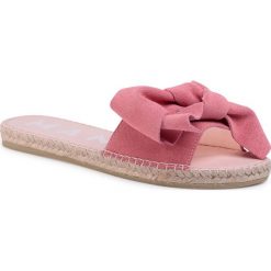 Espadryle MANEBI - Sandals With Bow M 2.0 J0 Paradise Pink. Różowe espadryle damskie Manebi, z aplikacjami, ze skóry, bez obcasa. W wyprzedaży za 329,00 zł.