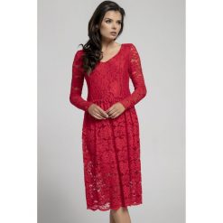 Długa sukienka z koronki na313. Szare długie sukienki marki Pepe, na jesień, xs, w koronkowe wzory, z koronki, eleganckie, z długim rękawem. Za 169,00 zł.