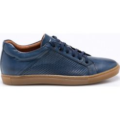 Domeno - Buty. Niebieskie buty sportowe męskie marki Domeno, ze skóry, na sznurówki. W wyprzedaży za 269,90 zł.