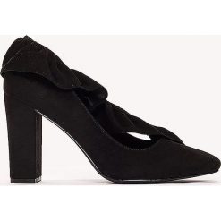 Czółenka: NA-KD Shoes Czółenka na średnim obcasie z falbanką – Black