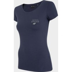 T-shirt damski TSD003 - granat. T-shirty damskie 4f, bez wzorów, bez kołnierzyka. Za 39,99 zł.