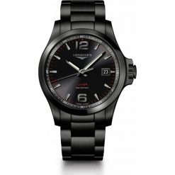 LONGINES Conquest L3.726.2.56.6. Czarne zegarki męskie marki LONGINES, ze stali. Za 5000,00 zł.