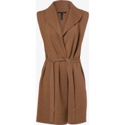 Comma - Damska kamizelka dzianinowa, beżowy. Brązowe kamizelki damskie comma, w paski, z dzianiny, eleganckie, bez kaptura. Za 299,95 zł.