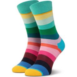Skarpety Wysokie Unisex HAPPY SOCKS - STR01-0100 Kolorowy. Skarpetki damskie Happy Socks, bez wzorów, z elastanu. Za 39,90 zł.