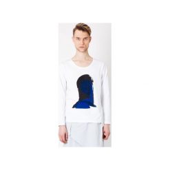 Longsleeve. Białe t-shirty męskie Blue eye pop, na lato, m, z nadrukiem, z bawełny, bez kołnierzyka, długie. Za 85,00 zł.