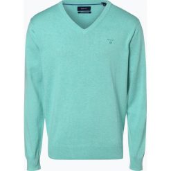 Gant - Sweter męski, zielony. Zielone swetry męskie GANT, m, bez wzorów, z bawełny, bez kołnierzyka, bez kaptura. Za 449,95 zł.