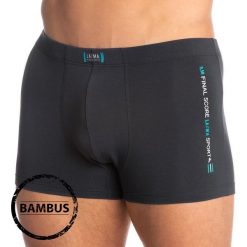 Męskie bokserki LAMA Design Bambus. Czarne bokserki męskie Lama, bez wzorów, z dzianiny. Za 30,99 zł.