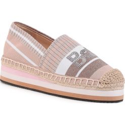 Espadryle BALDININI - 098250XVARI787878XXX Rosa. Różowe espadryle damskie Baldinini, z aplikacjami, ze skóry, bez obcasa, na koturnie. W wyprzedaży za 659,00 zł.
