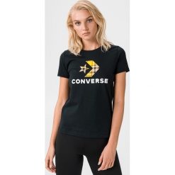 Converse Star Chevron Plaid Koszulka Czarny. Czarne koszulki damskie Converse, l, z nadrukiem, z bawełny, retro, bez kołnierzyka, z krótkim rękawem. Za 119,95 zł.