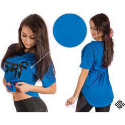 KARMA Koszulka damska Long Back Blue Sinner r. XS. Niebieskie topy sportowe damskie marki KARMA, xs. Za 91,17 zł.