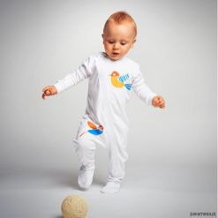 Śpioszki Ptaszki Trzy. Szare body niemowlęce Pakamera, bez wzorów, bez rękawów. Za 95,00 zł.