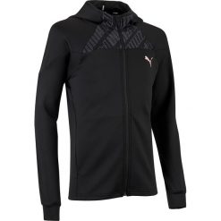 Bluza na zamek z kapturem do gimnastyki. Czarne bluzy damskie Puma, bez wzorów, z elastanu, bez rękawów, z kapturem. Za 109,99 zł.