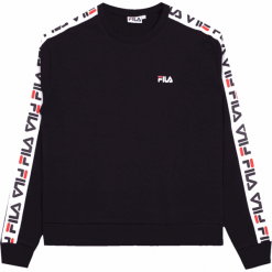 Bluza Fila Tivka Crew 682326-002. Czarne bluzy damskie Fila, l, bez wzorów, z bawełny, bez rękawów, bez kaptura. W wyprzedaży za 229,99 zł.