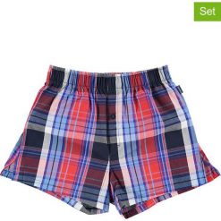 Bokserki (3 pary) w kolorze niebiesko-czerwonym. Czerwone bielizna chłopięca marki Schiesser Kids, w kratkę. W wyprzedaży za 62,95 zł.