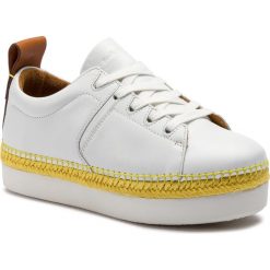 Espadryle SEE BY CHLOÉ - SB32210A Sneaker Calf 101 Bianco/Natural Calf 517. Białe espadryle damskie See by Chloé, bez wzorów, ze skóry, bez obcasa, na koturnie. W wyprzedaży za 659,00 zł.