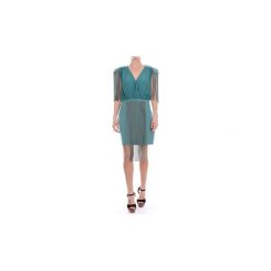 Sukienki krótkie Elisabetta Franchi AB45786E2. Niebieskie sukienki damskie Elisabetta Franchi, bez wzorów, bez kołnierzyka, z krótkim rękawem, krótkie, mini. Za 1067,11 zł.