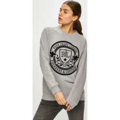 Pepe Jeans - Bluza. Szare bluzy rozpinane damskie Pepe Jeans, l, z aplikacjami, z bawełny, bez kaptura. Za 279,90 zł.