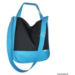 Shopper bag damskie: 5636 ankate, duża czarna torba na ramię, 2w1