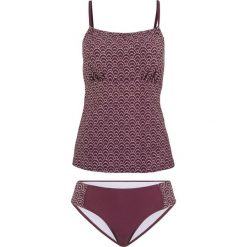 Tankini (2 części) bonprix lila-kremowo-szary wzorzysty. Fioletowe stroje kąpielowe damskie bonprix, bez wzorów. Za 54,99 zł.