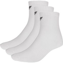 Skarpetki damskie (3 pary) SOD302A - biały+biały+biały. Białe skarpetki damskie 4f, bez wzorów, z włókna. Za 34,99 zł.