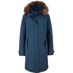 Długa parka z kapturem bonprix ciemnoniebieski. Niebieskie parki damskie bonprix, bez wzorów, długie, z kapturem. Za 159,99 zł.