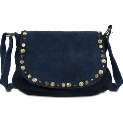 Torebki klasyczne damskie: Skórzana torebka „Luana” w kolorze granatowym – 30 x 24 x 2 cm