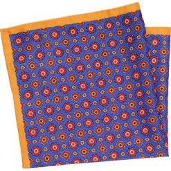 Niebiesko-Żółta Elegancka Męska Poszetka -CHATTIER- Wzór Geometryczny POSZCH0319. Żółte poszetki męskie Chattier, bez wzorów, z materiału, eleganckie. Za 27,00 zł.