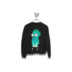 Bluza Duch Morty Męska. Czarne bluzy męskie marki Failfake, s, bez wzorów, bez kołnierzyka, bez rękawów, bez kaptura. Za 160,00 zł.