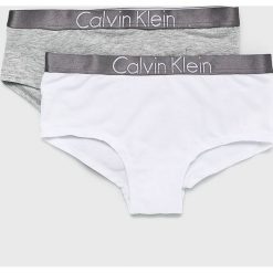 Calvin Klein Underwear - Figi dziecięce (2-Pack). Szare majtki dziewczęce Calvin Klein Underwear, z elastanu. Za 99,90 zł.