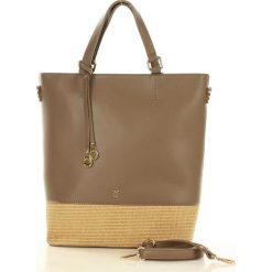 Eva Minge Femestage Stylowa torebka shopper brązowy. Pomarańczowe torby damskie na zakupy marki Eva Minge, w paski, ze skóry. Za 239,00 zł.