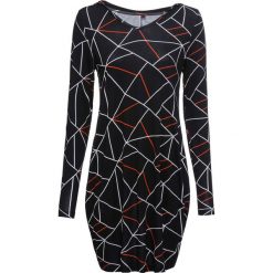 Sukienka shirtowa z kapturem bonprix czarno-czerwono-biały. Czerwone sukienki damskie bonprix, bez wzorów, z kapturem, bez rękawów. Za 89,99 zł.
