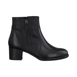 Tamaris Botki Czarny female czarny 41. Czarne botki damskie Tamaris, na jesień, ze skóry, na wysokim obcasie, na obcasie, bez zapięcia. Za 329,00 zł.