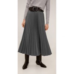 Mango - Spódnica Wooly. Szare spódniczki damskie Mango, na co dzień, m, bez wzorów, z elastanu, casualowe, midi, rozkloszowane. Za 199,90 zł.