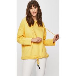 Answear - Bluza. Żółte bluzy damskie ANSWEAR, s, z nadrukiem, z bawełny, bez rękawów, z kapturem. W wyprzedaży za 59,90 zł.