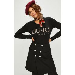 Liu Jo - Bluzka. Szare bluzki z odkrytymi ramionami marki Liu Jo, m, z nadrukiem, z bawełny, casualowe, z okrągłym kołnierzem. Za 219,90 zł.