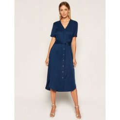 Sukienka koszulowa Calvin Klein Tencel SS Wrap K20K202182. Niebieskie sukienki damskie Calvin Klein, na co dzień, bez wzorów, z koszulowym kołnierzykiem, bez rękawów, proste. Za 699,00 zł.