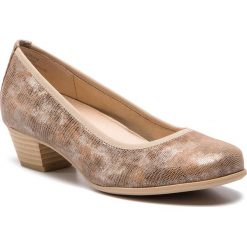 Półbuty CAPRICE - 9-22300-22 Beige Rept. Mul 416. Brązowe półbuty damskie Caprice, bez wzorów, z zamszu, bez obcasa, na obcasie, bez zapięcia. W wyprzedaży za 189,00 zł.