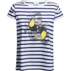 T-shirt BOGNER SAVENA. Niebieskie t-shirty damskie Bogner, w paski, z bawełny, wakacyjne, z okrągłym kołnierzem. W wyprzedaży za 462,00 zł.