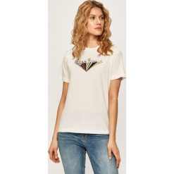 Pepe Jeans - T-shirt Brioni. Szare bluzki damskie Pepe Jeans, s, z nadrukiem, z bawełny, z okrągłym kołnierzem. Za 159,90 zł.