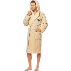 Męski szlafrok Sahara. Szare szlafroki męskie marki L - L, m, z materiału, z kapturem. Za 165,99 zł.